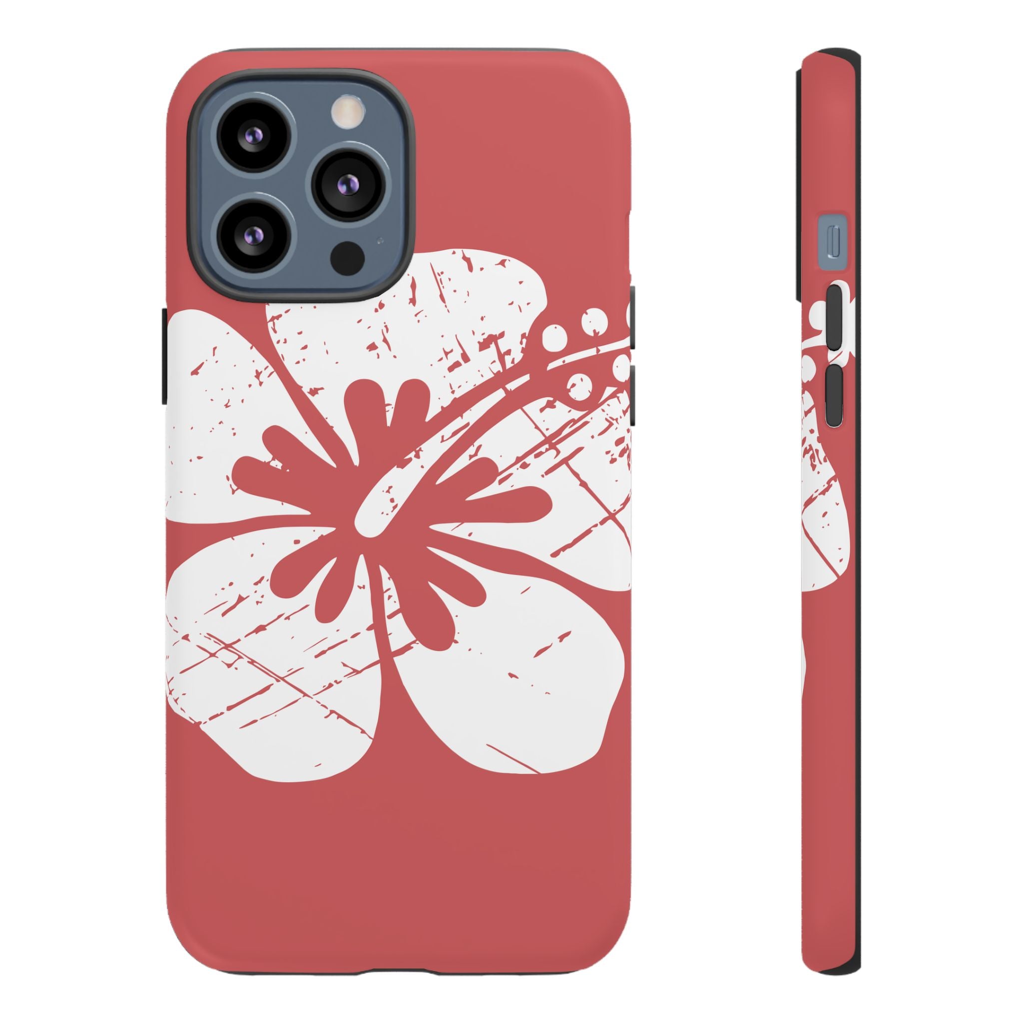 "The Classic Hibiscus" Phone Cover - Distressed Red