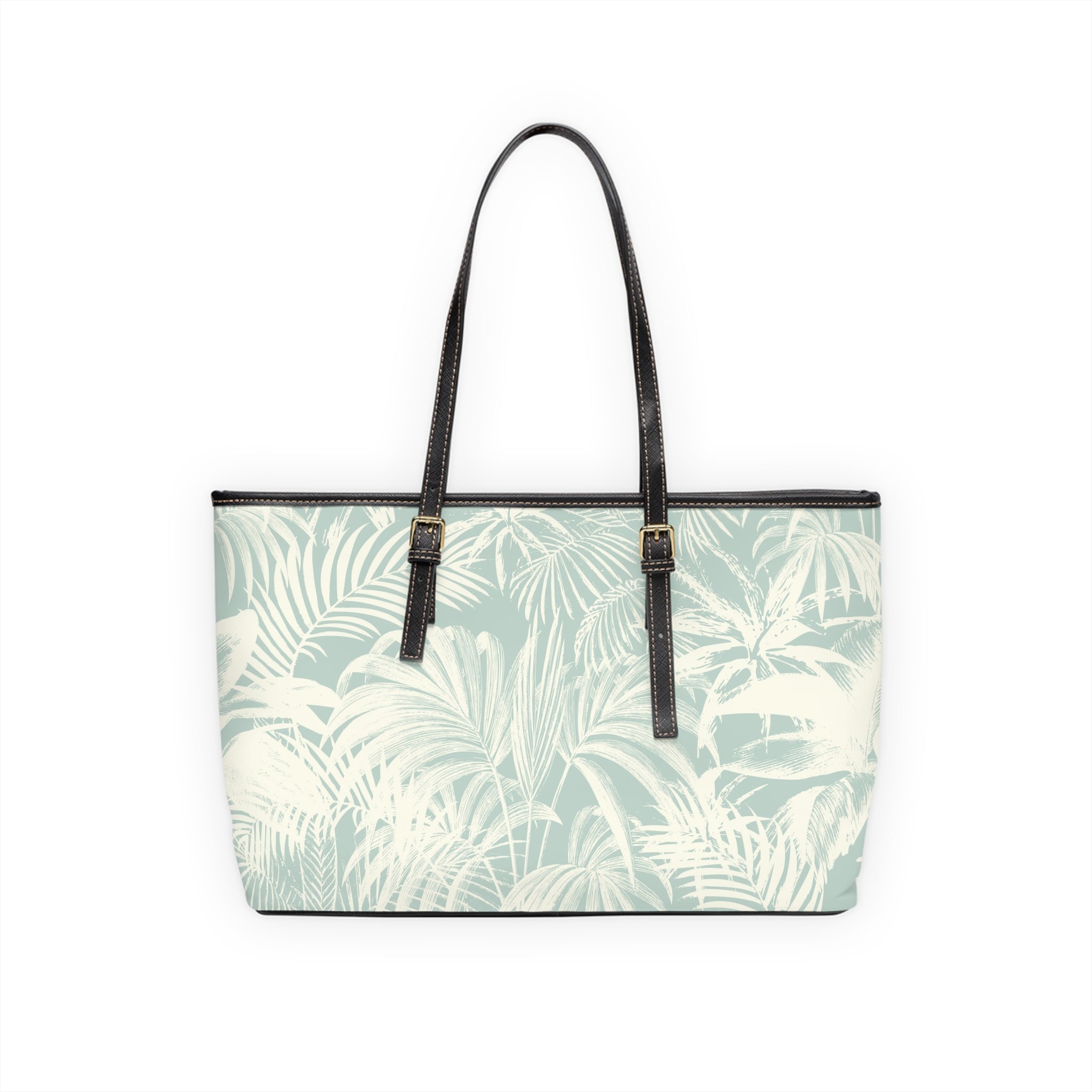 "Blue Palm" PU Leather Shoulder Bag