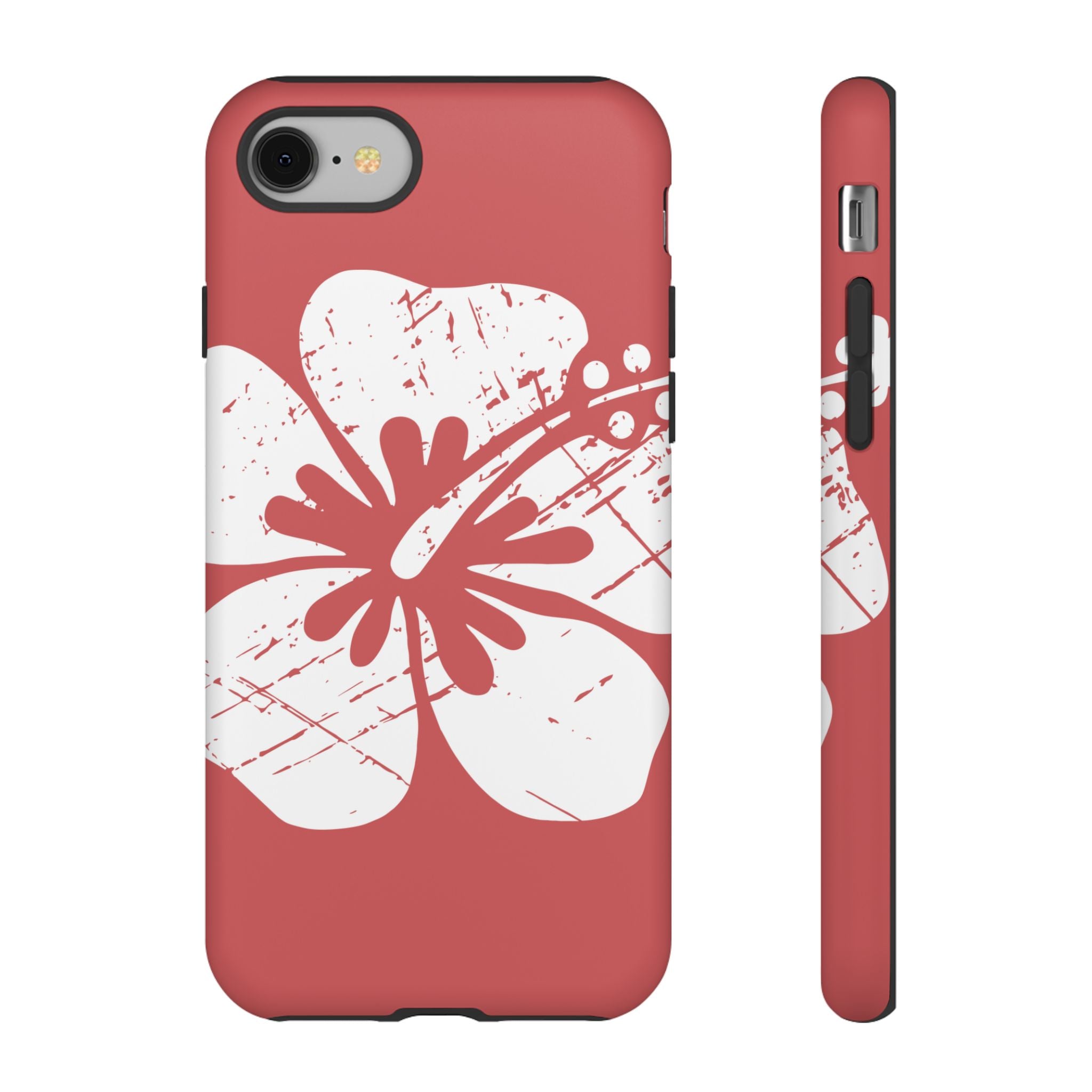"The Classic Hibiscus" Phone Cover - Distressed Red
