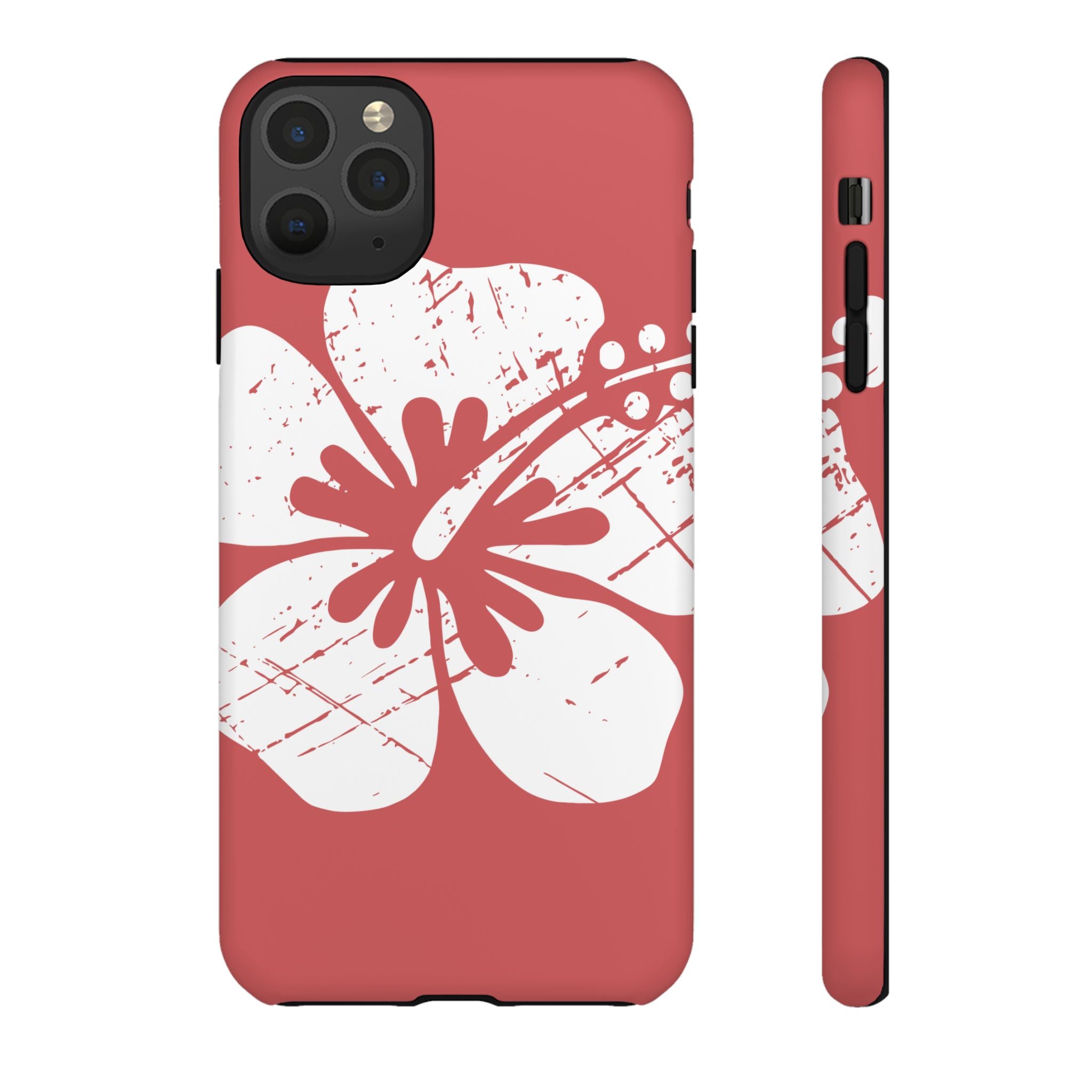 "The Classic Hibiscus" Phone Cover - Distressed Red