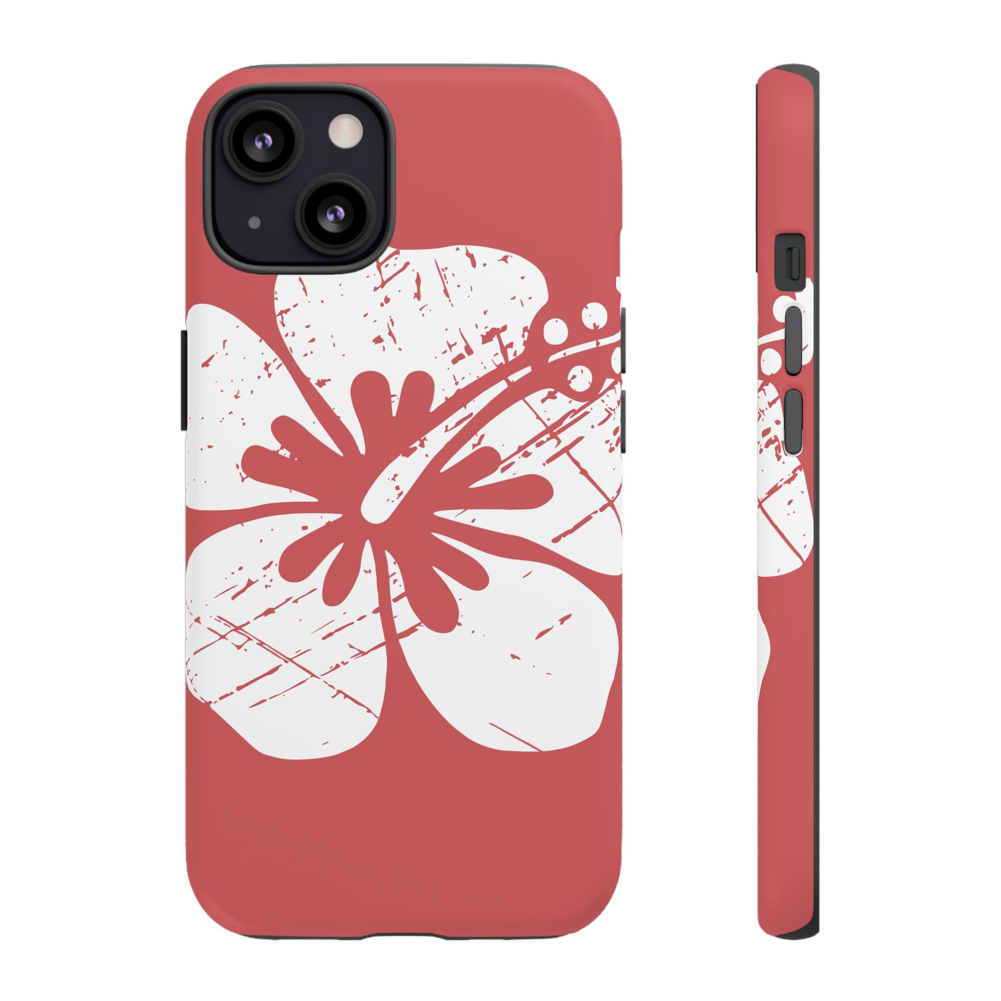 "The Classic Hibiscus" Phone Cover - Distressed Red