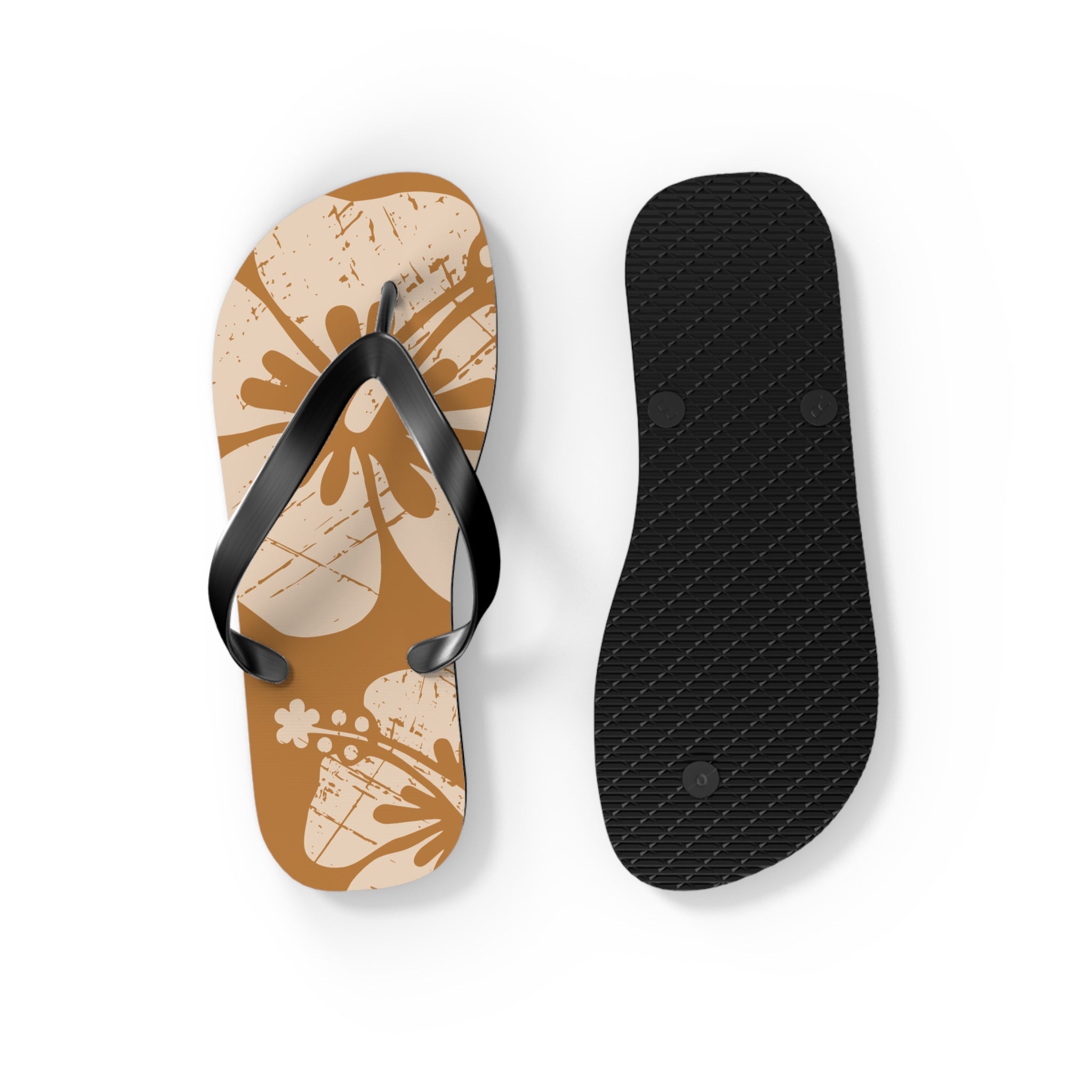 "The Classic Hibiscus" Flip Flop - Distressed Brown