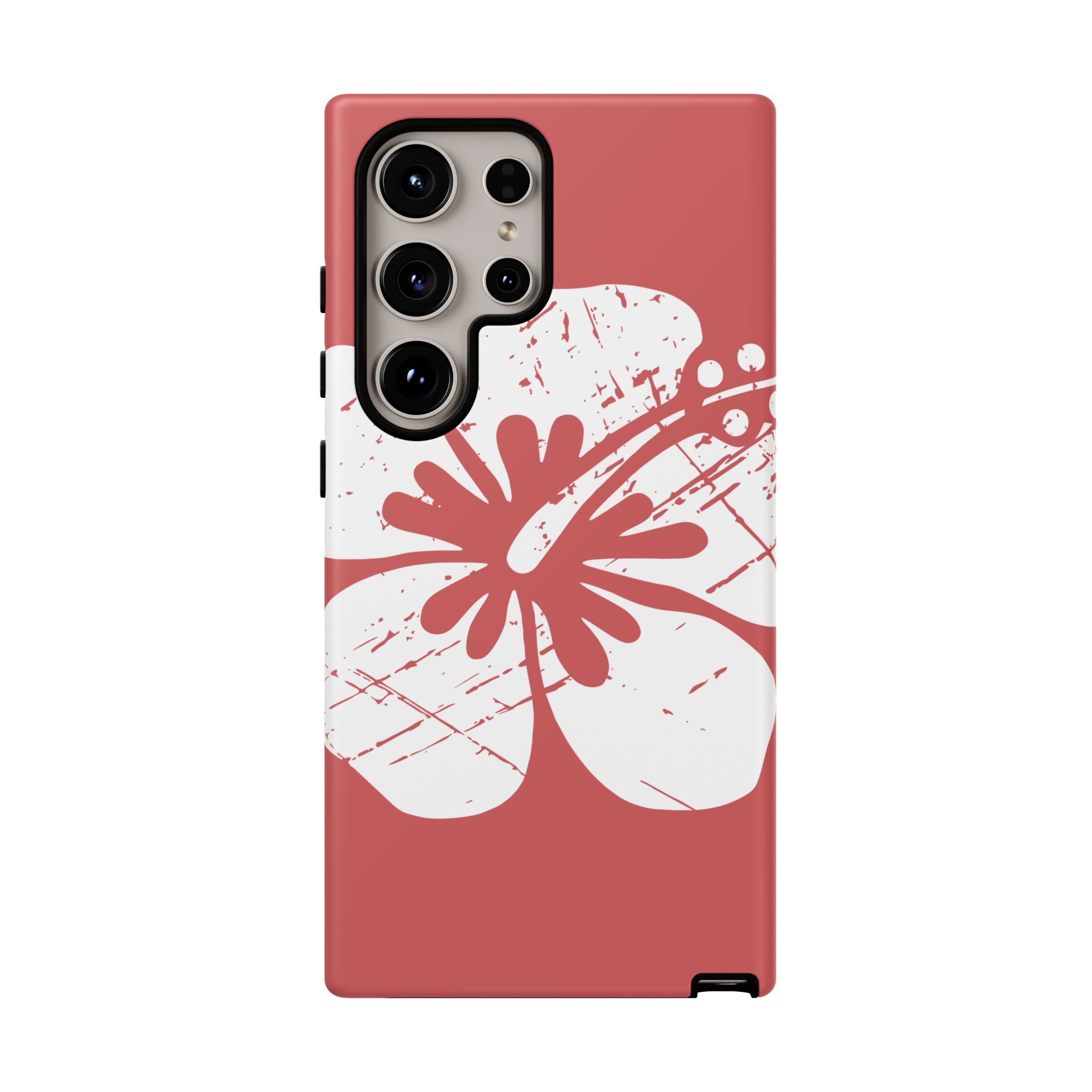 "The Classic Hibiscus" Phone Cover - Distressed Red