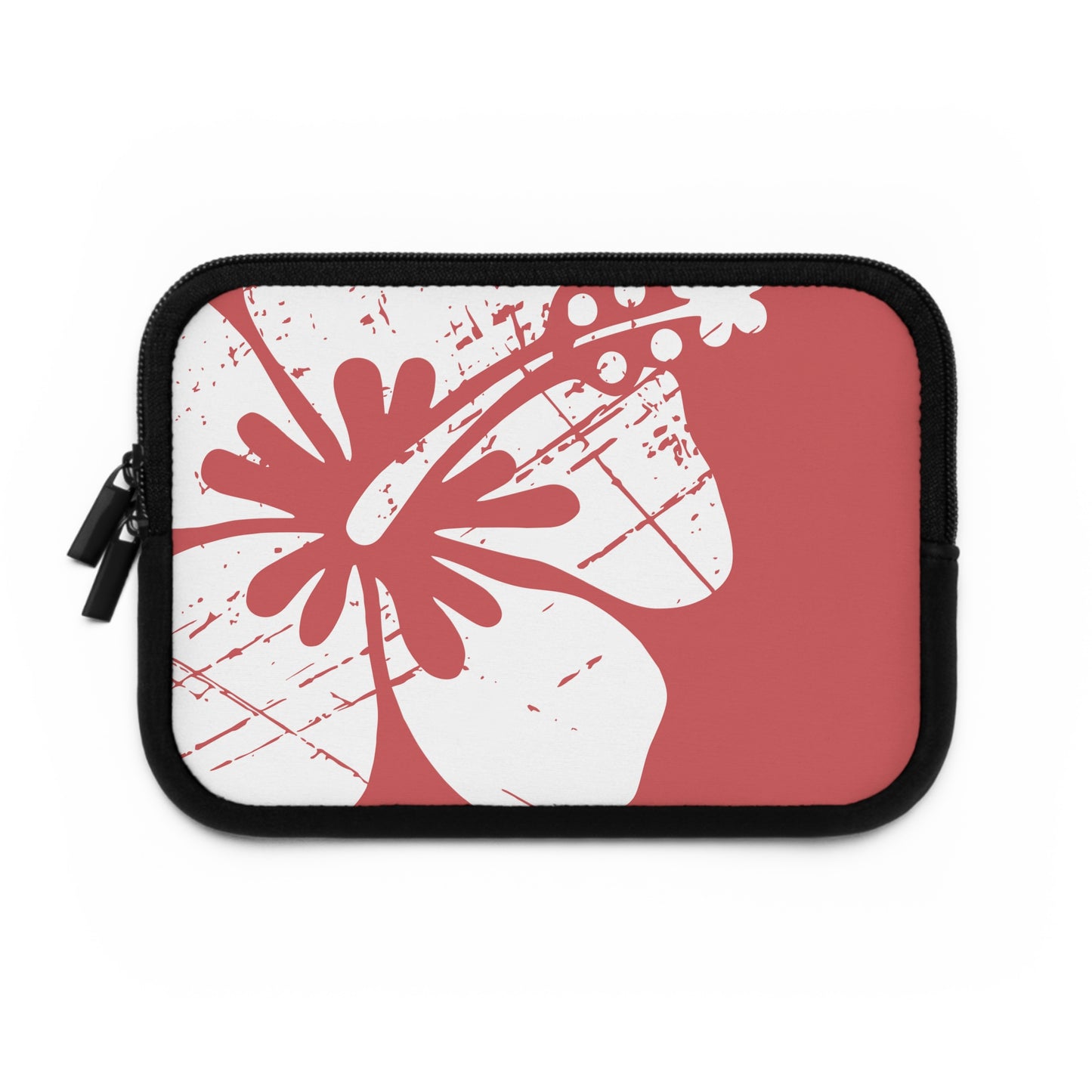 "The Classic Hibiscus" Laptop Sleeve - Distressed Red