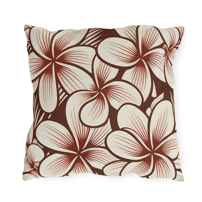 "The Plumeria" Outdoor Pillow - Mono Red