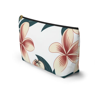 "The Plumeria"  Accessory Pouch w T-bottom