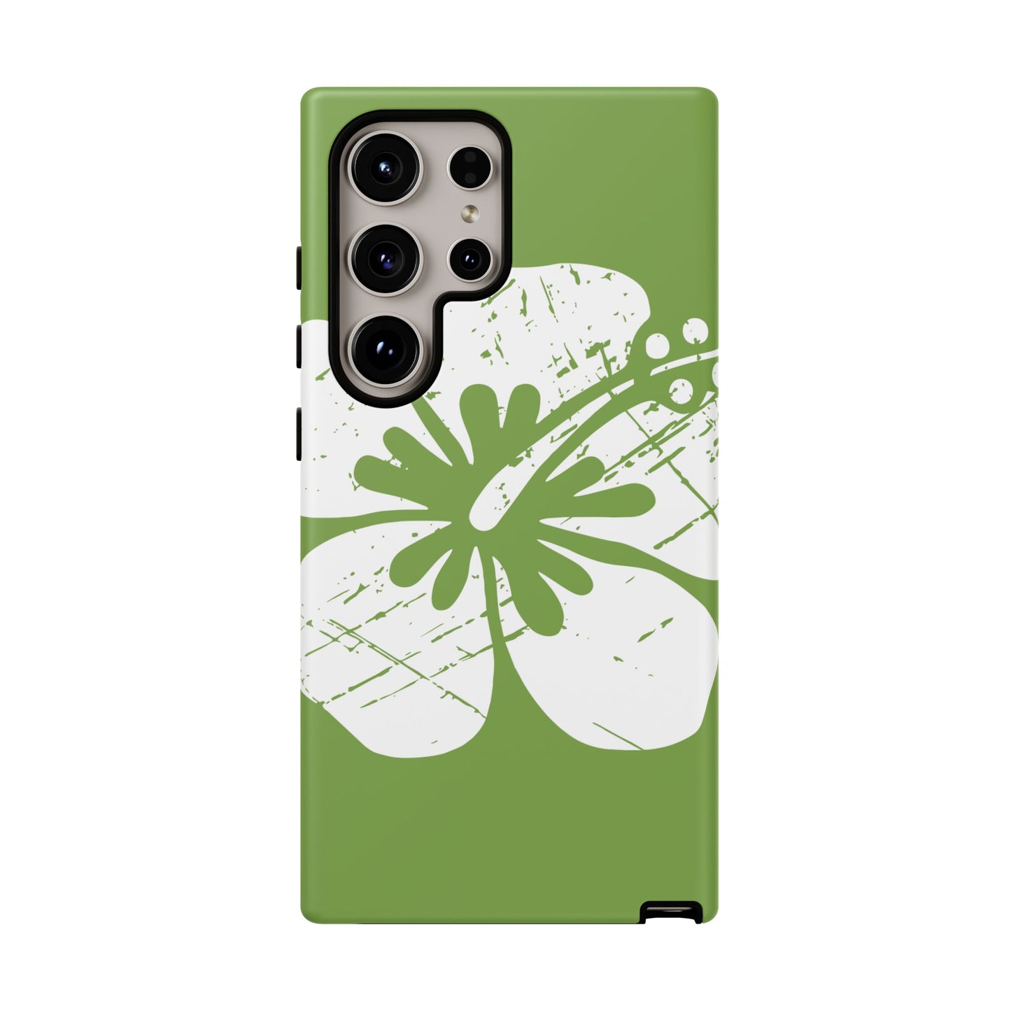 "The Classic Hibiscus"  Phone Case - Distressed Green