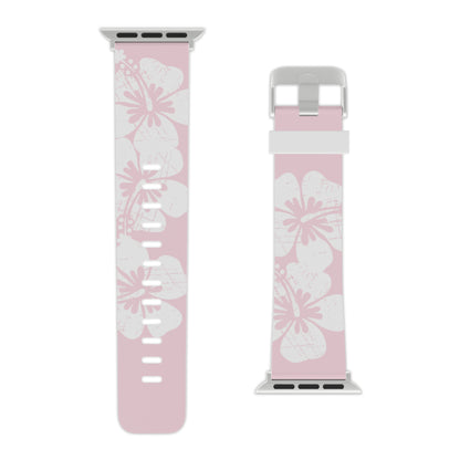 "The Classic Hibiscus" - Distressed Pink Watch Band for Apple Watch