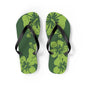 " The Classic Hibiscus" Flip Flop - Distressed Green