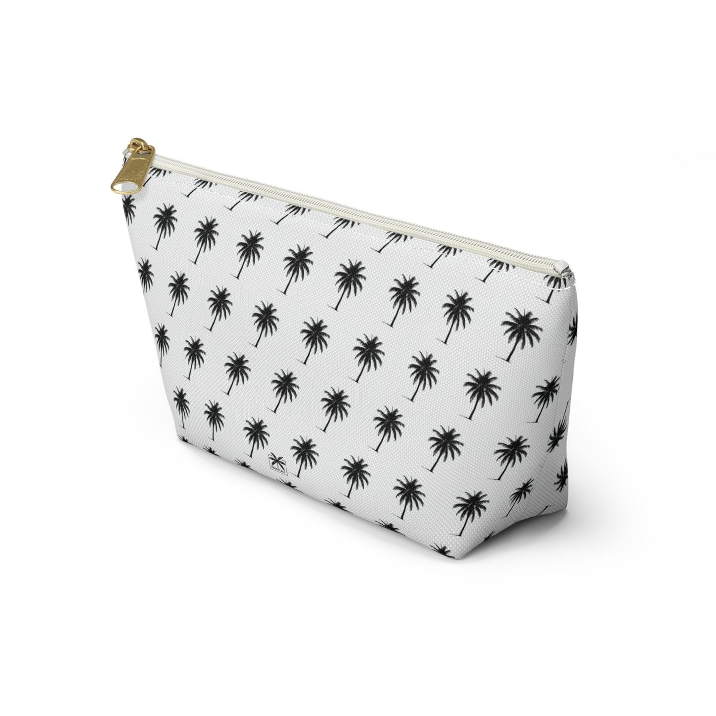 "Swaying Palms" Accessory Pouch w T-bottom - Black and White