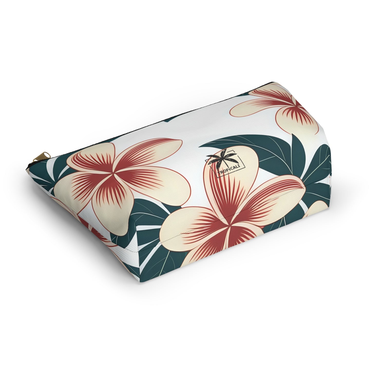 "The Plumeria"  Accessory Pouch w T-bottom