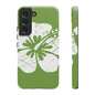 "The Classic Hibiscus"  Phone Case - Distressed Green