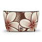 "The Plumeria" Accessory Pouch w T-bottom - Mono Red