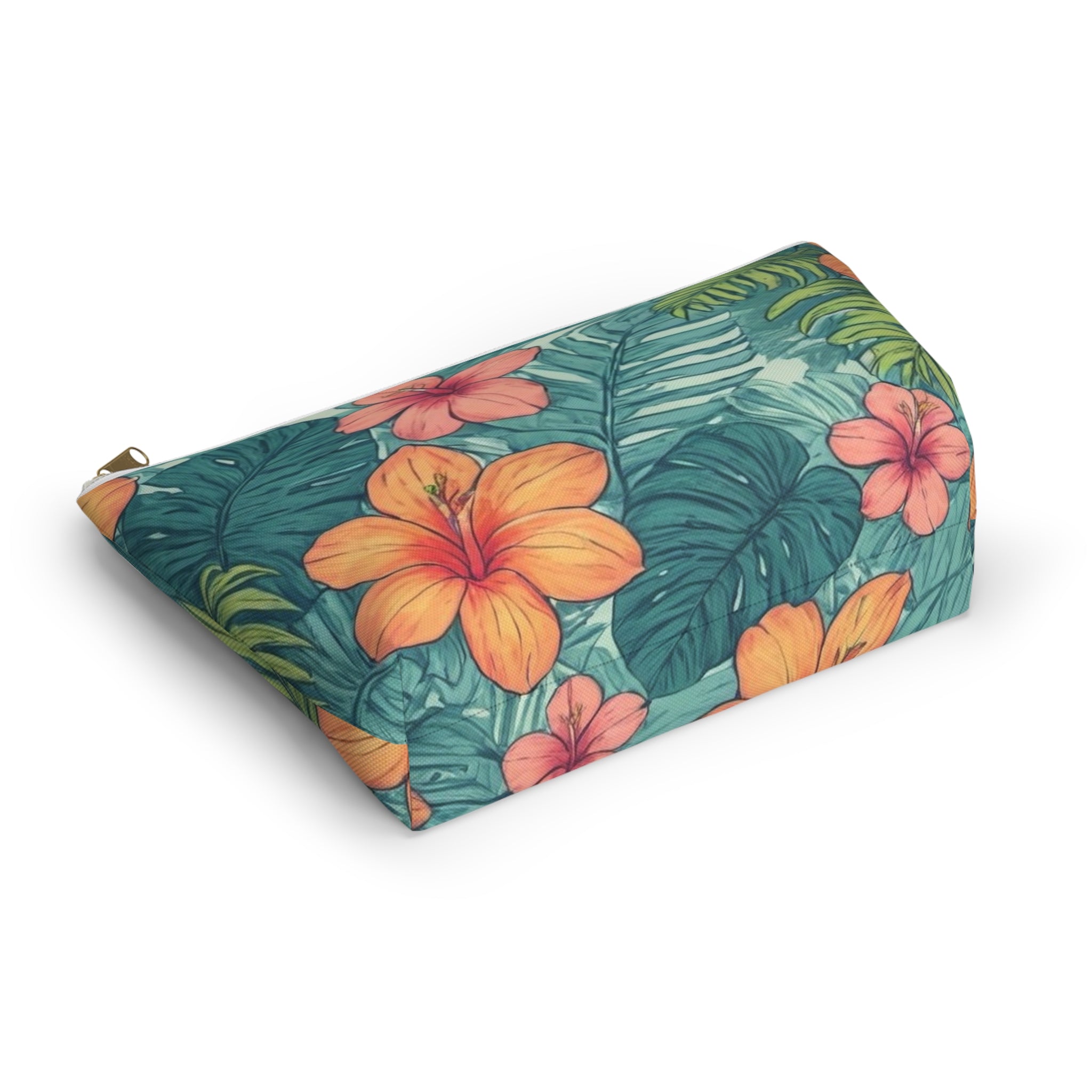 "Tropical Vibes" Accessory Pouch w T-bottom