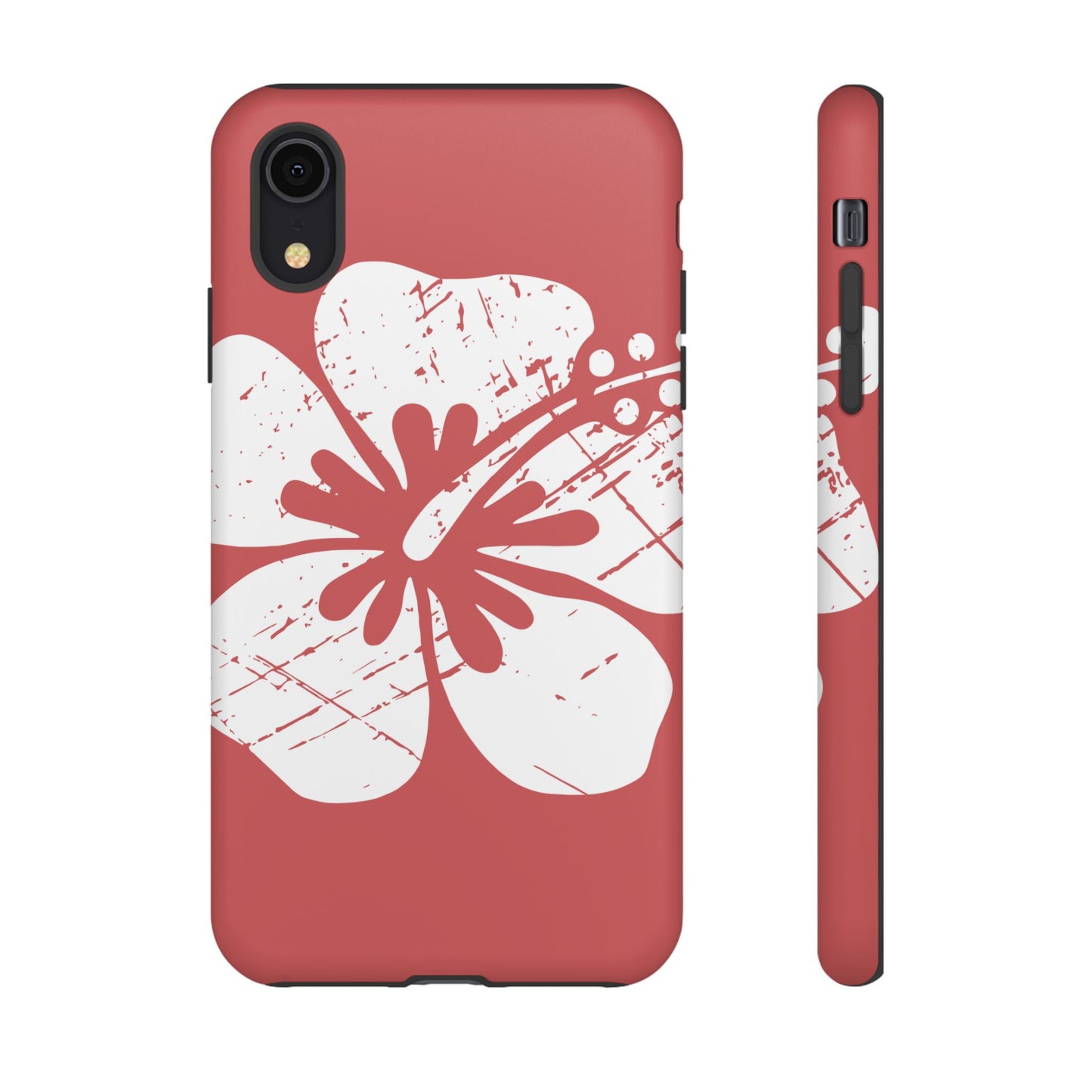 "The Classic Hibiscus" Phone Cover - Distressed Red