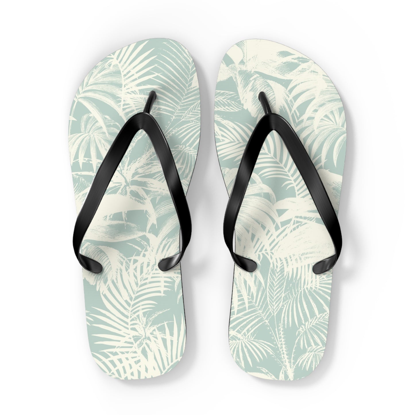 "Blue Palm" Flip Flops