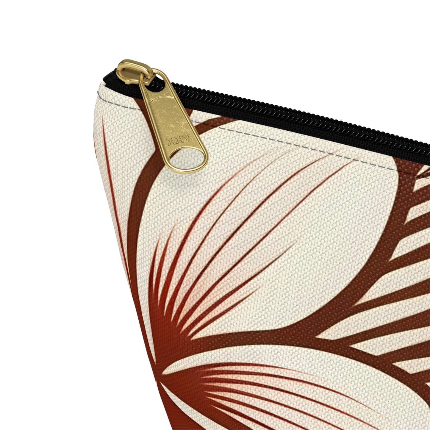 "The Plumeria" Accessory Pouch w T-bottom - Mono Red