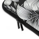 "The Hibiscus"  Laptop Sleeve - Black and White