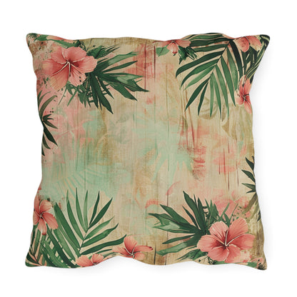 "Hibiscus in Watercolors" Outdoor Pillow