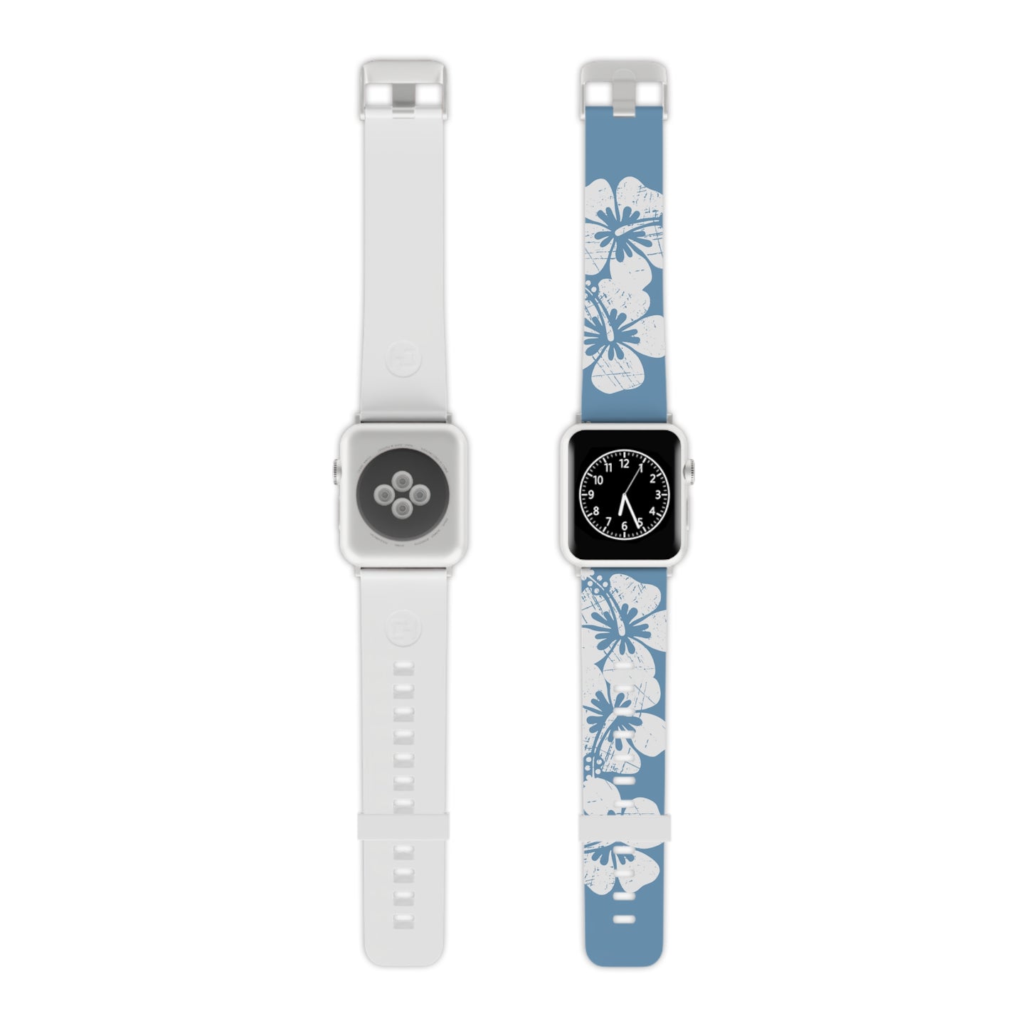 "The Classic Hibiscus" - Distressed Blue Watch Band for Apple Watch