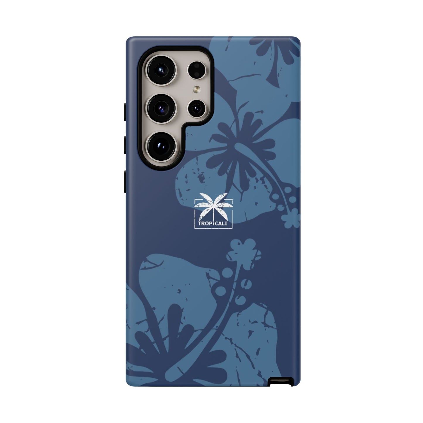 "The Classic Hibiscus" Phone Cover - Distressed Blue