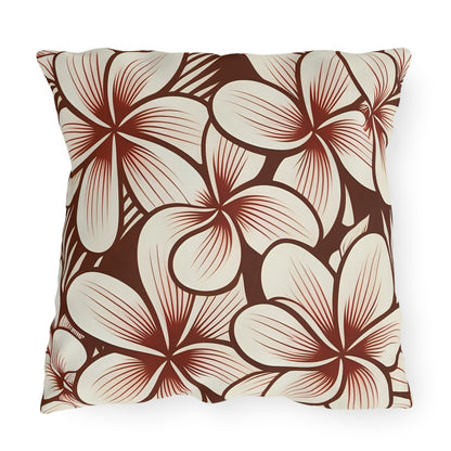 "The Plumeria" Outdoor Pillow - Mono Red