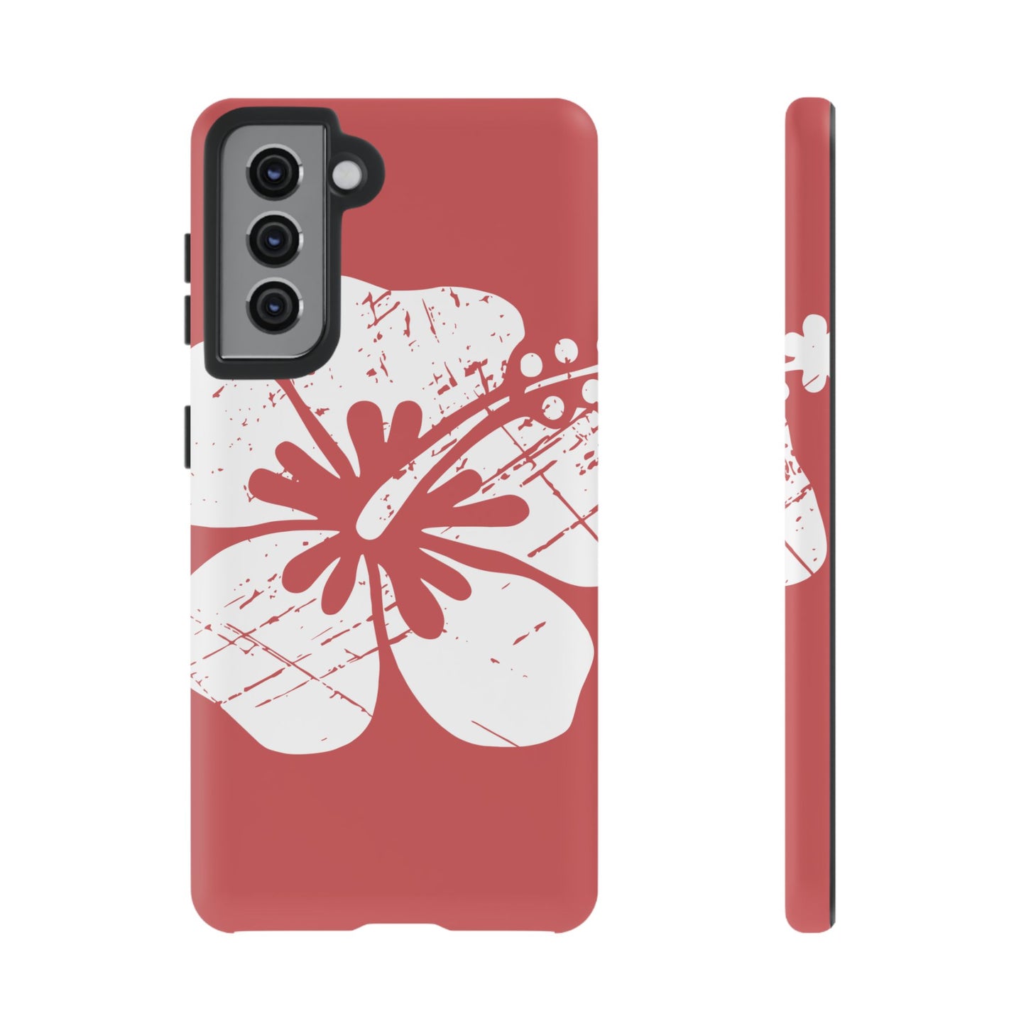 "The Classic Hibiscus" Phone Cover - Distressed Red
