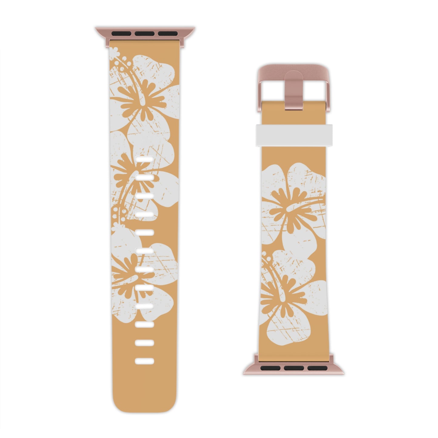 "The Classic Hibiscus" - Distressed Orange Watch Band for Apple Watch