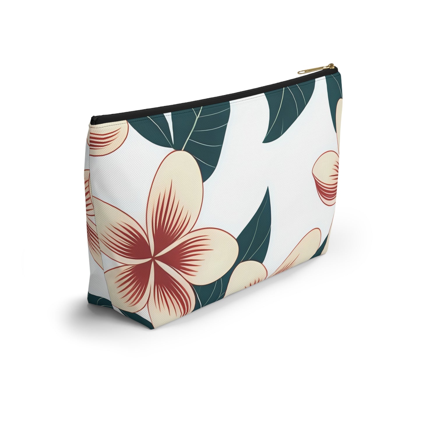 "The Plumeria"  Accessory Pouch w T-bottom