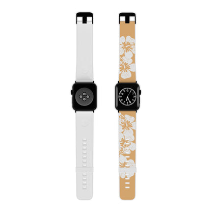 "The Classic Hibiscus" - Distressed Orange Watch Band for Apple Watch