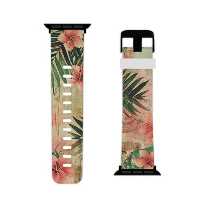 "Hibiscus in Watercolors" Watch Band for Apple Watch