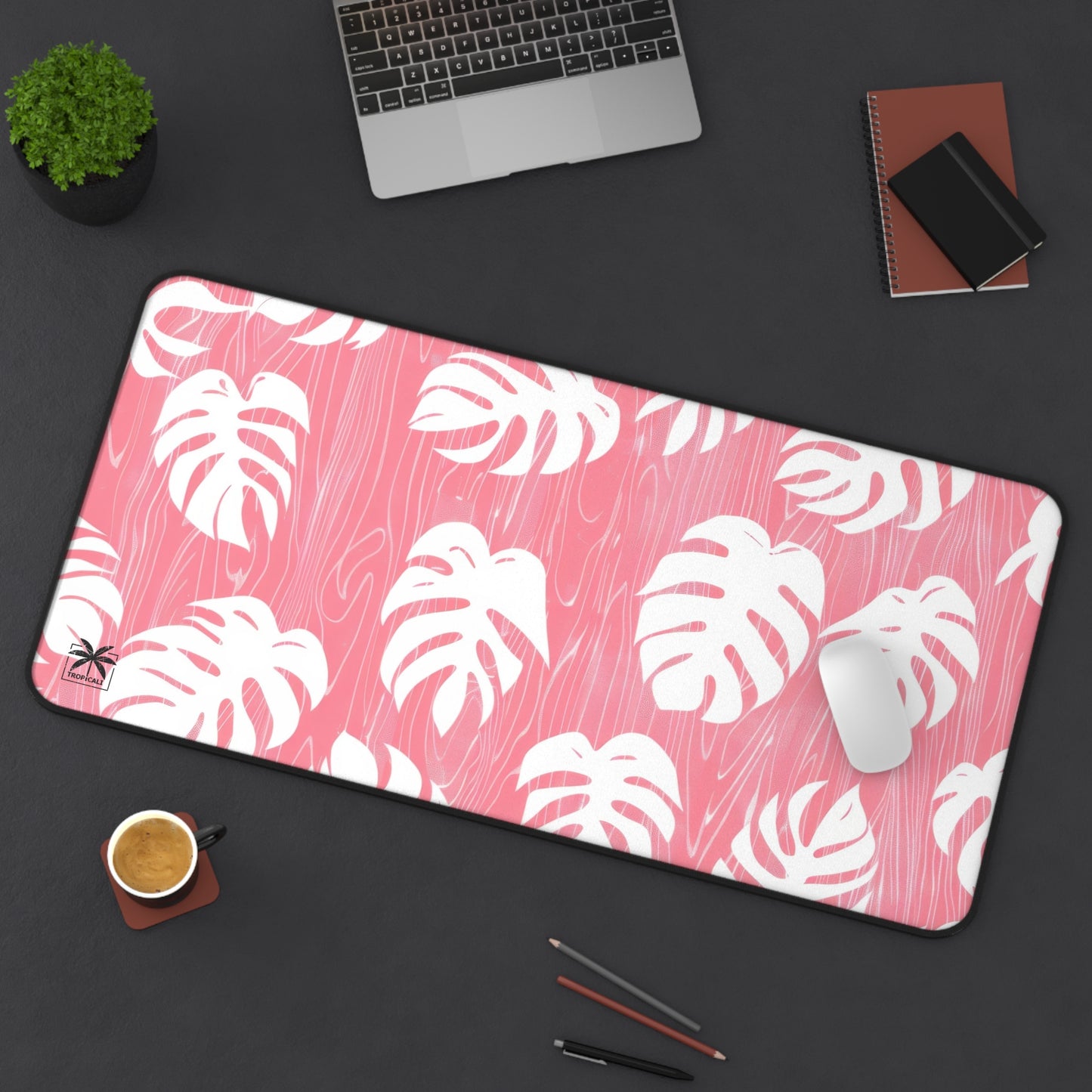 Red Monstera Desk Mat