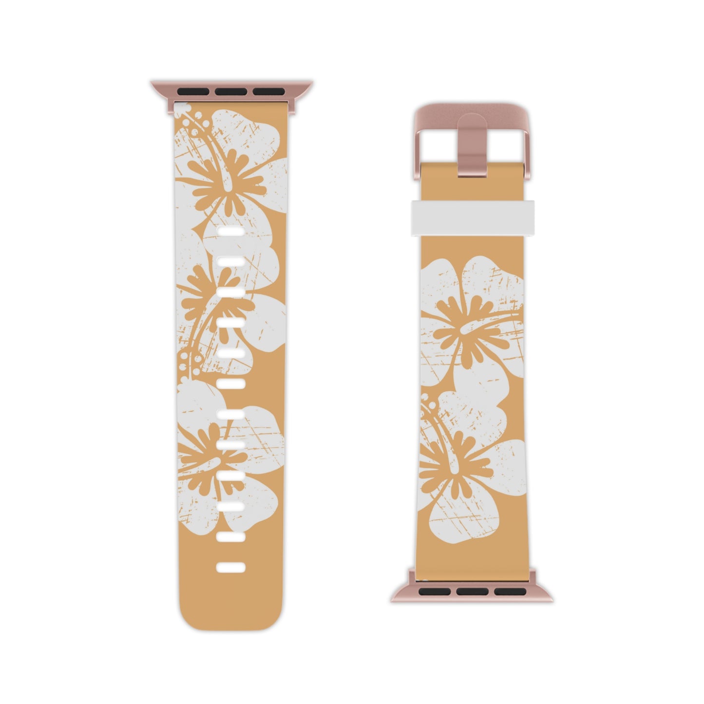 "The Classic Hibiscus" - Distressed Orange Watch Band for Apple Watch