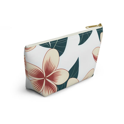 "The Plumeria"  Accessory Pouch w T-bottom