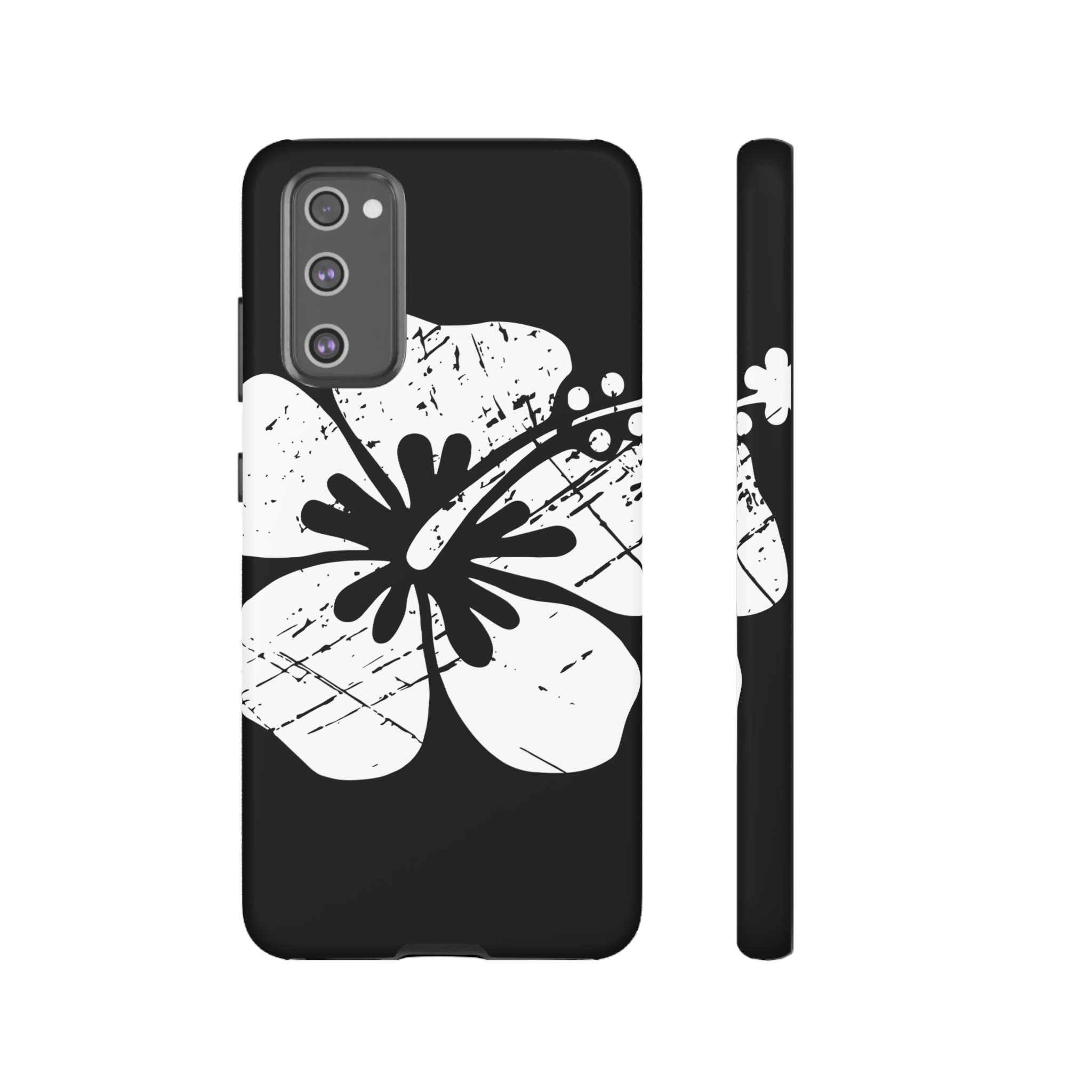 "The Classic Hibiscus" Phone Cover - Distressed Black