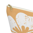 "The Classic Hibiscus" Accessory Pouch w T-bottom - Distressed Orange