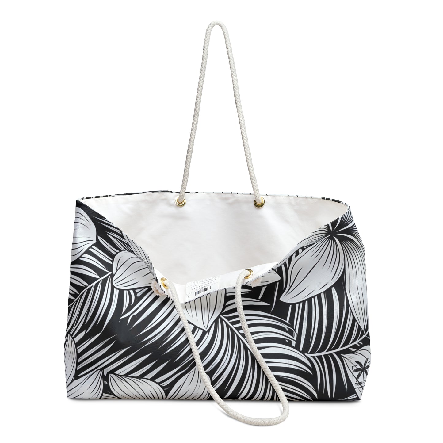 "The Plumeria"  Beach Bag - Black and White