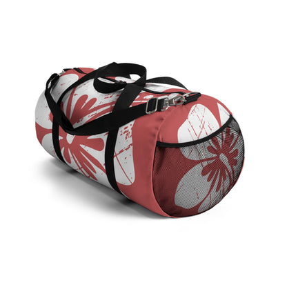 "The Classic Hibiscus" Duffel Bag - Distressed Red