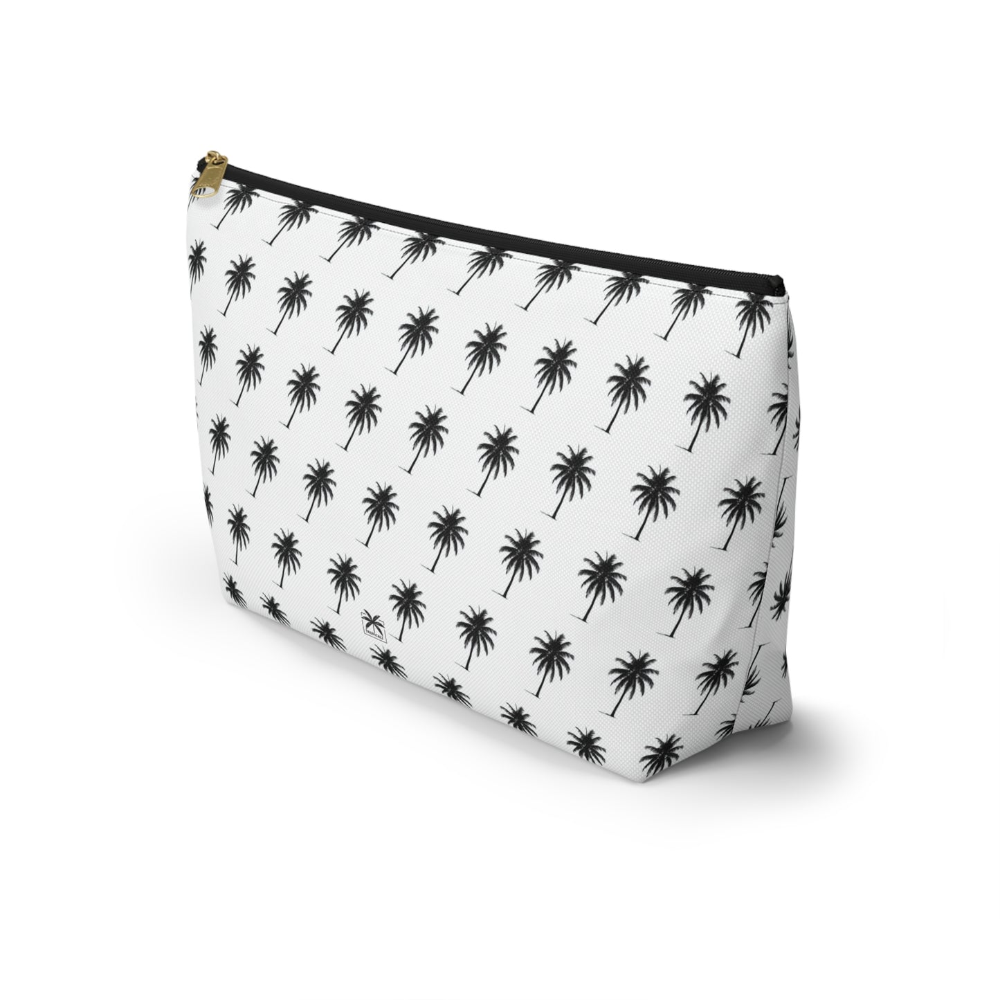 "Swaying Palms" Accessory Pouch w T-bottom - Black and White