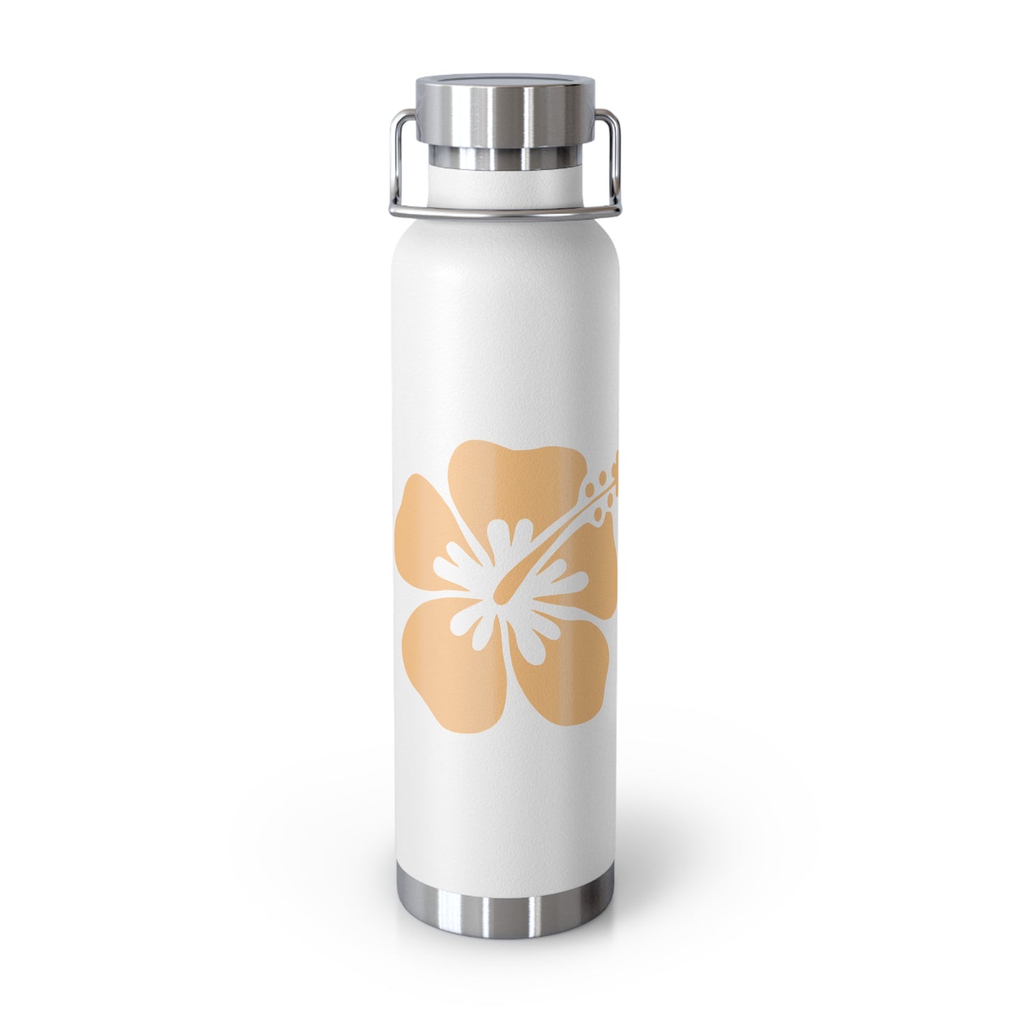 Orange Hibiscus Copper Insulated Bottle with cap, 22oz