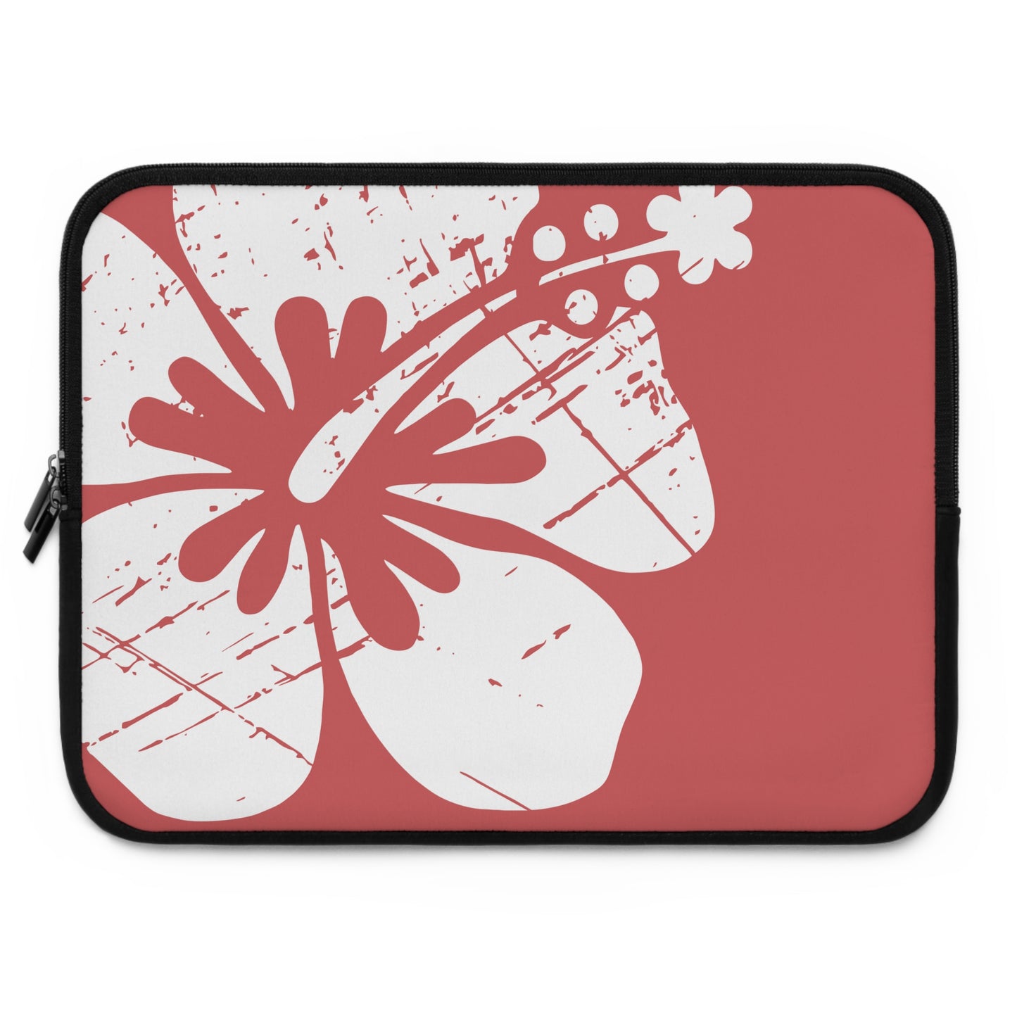 "The Classic Hibiscus" Laptop Sleeve - Distressed Red