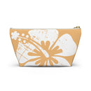 "The Classic Hibiscus" Accessory Pouch w T-bottom - Distressed Orange