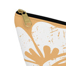 "The Classic Hibiscus" Accessory Pouch w T-bottom - Distressed Orange