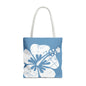 "The Classic Hibiscus" Tote Bag - Distressed Blue