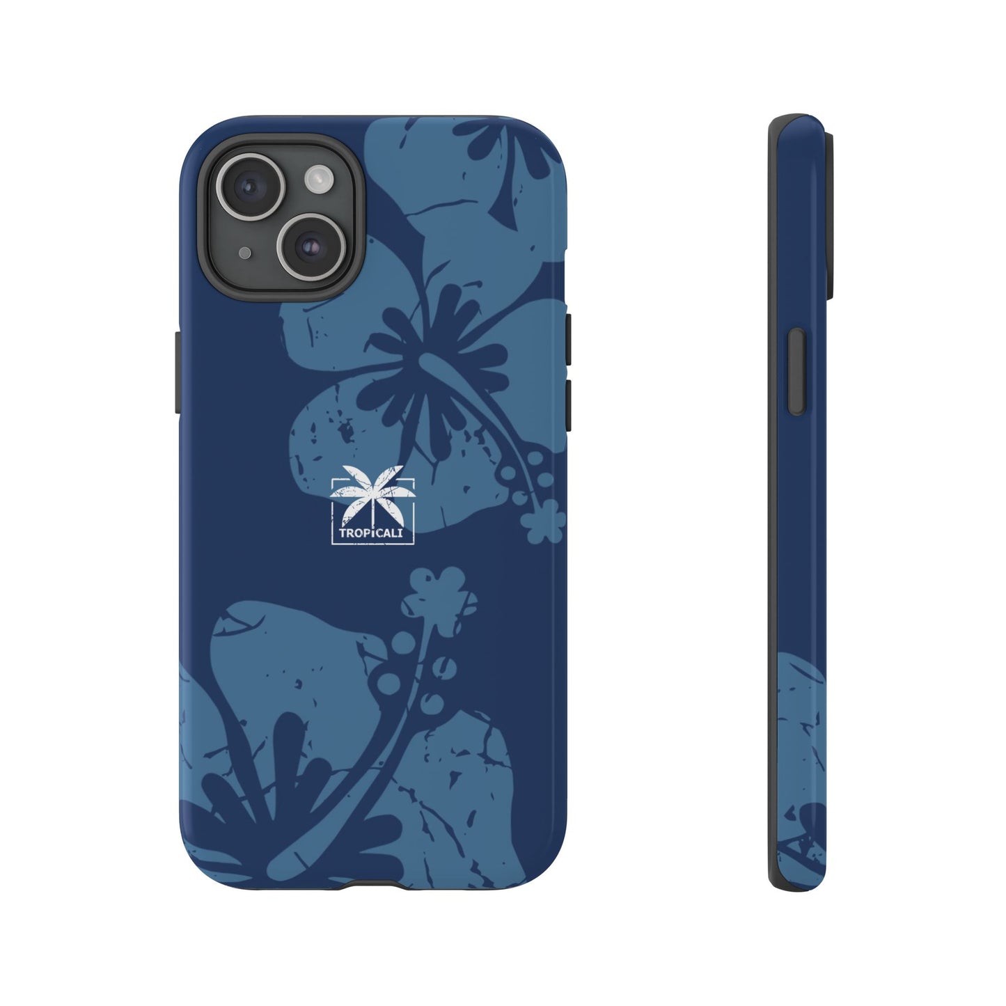 "The Classic Hibiscus" Phone Cover - Distressed Blue