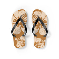 "The Classic Hibiscus" Flip Flop - Distressed Brown