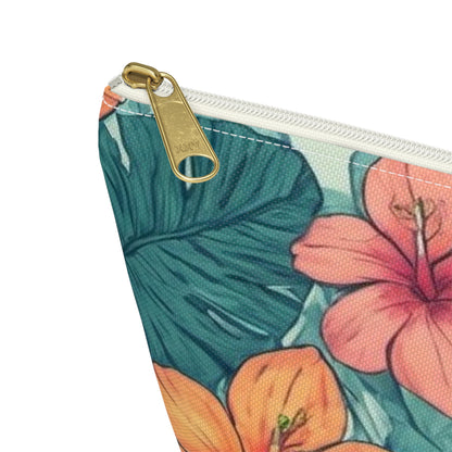 "Tropical Vibes" Accessory Pouch w T-bottom