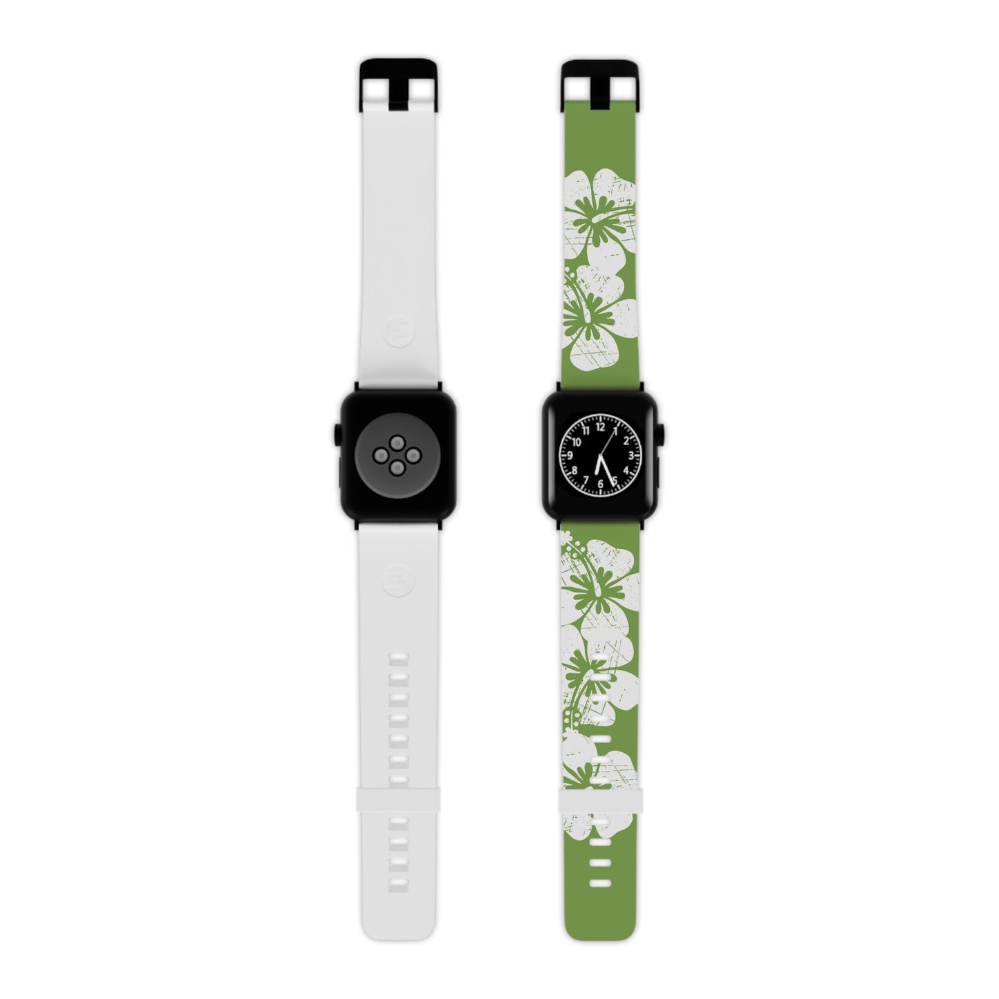 "The Classic Hibiscus" - Distressed Green Watch Band for Apple Watch