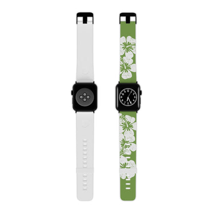 "The Classic Hibiscus" - Distressed Green Watch Band for Apple Watch