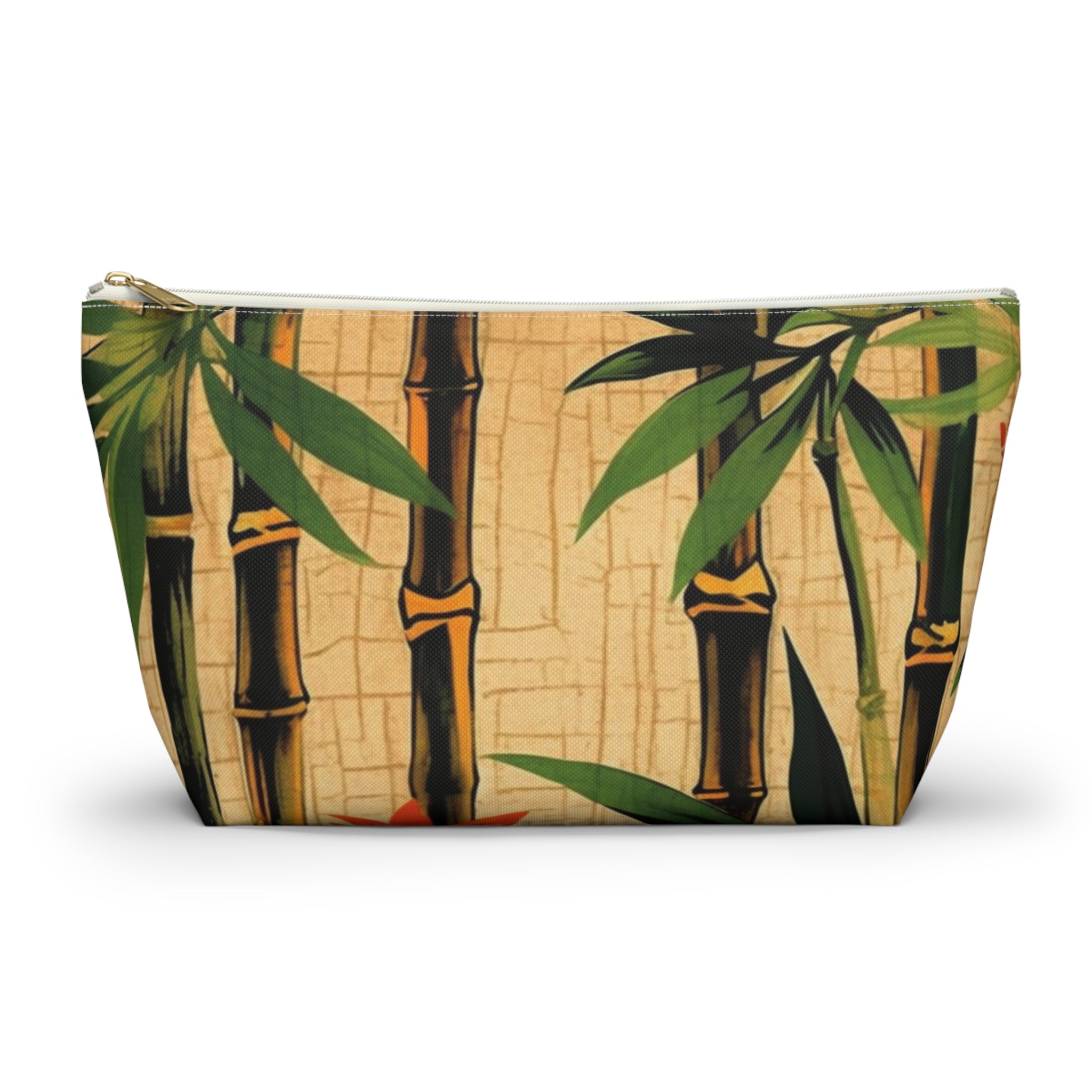 "Vintage Bamboo" Accessory Pouch w T-bottom